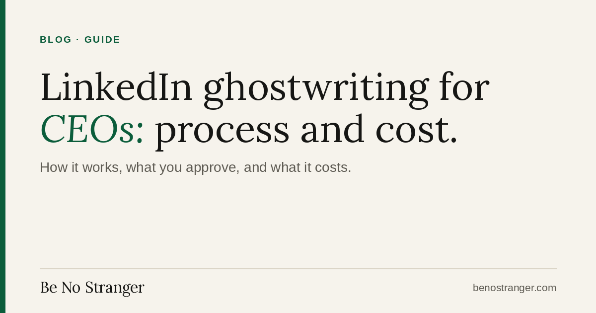 LinkedIn ghostwriting for CEOs: process and cost