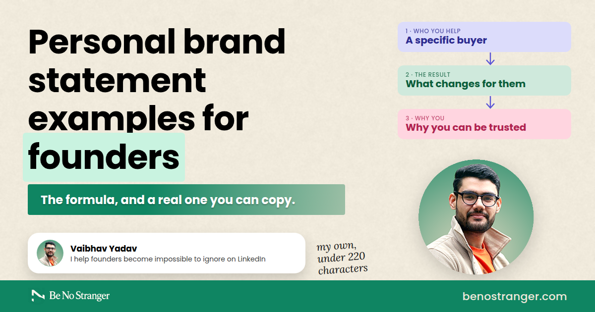 Personal brand statement examples for founders: the formula and a real one